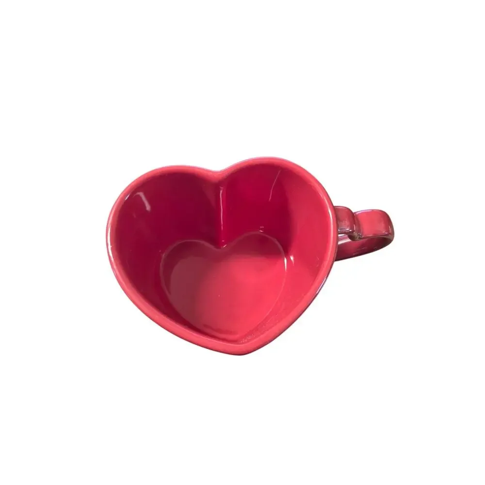 TARGET HEART SHAPED COFFEE MUG TEA CUP LOVE VALENTINE'S DAY STONEWARE 15 OZ s3